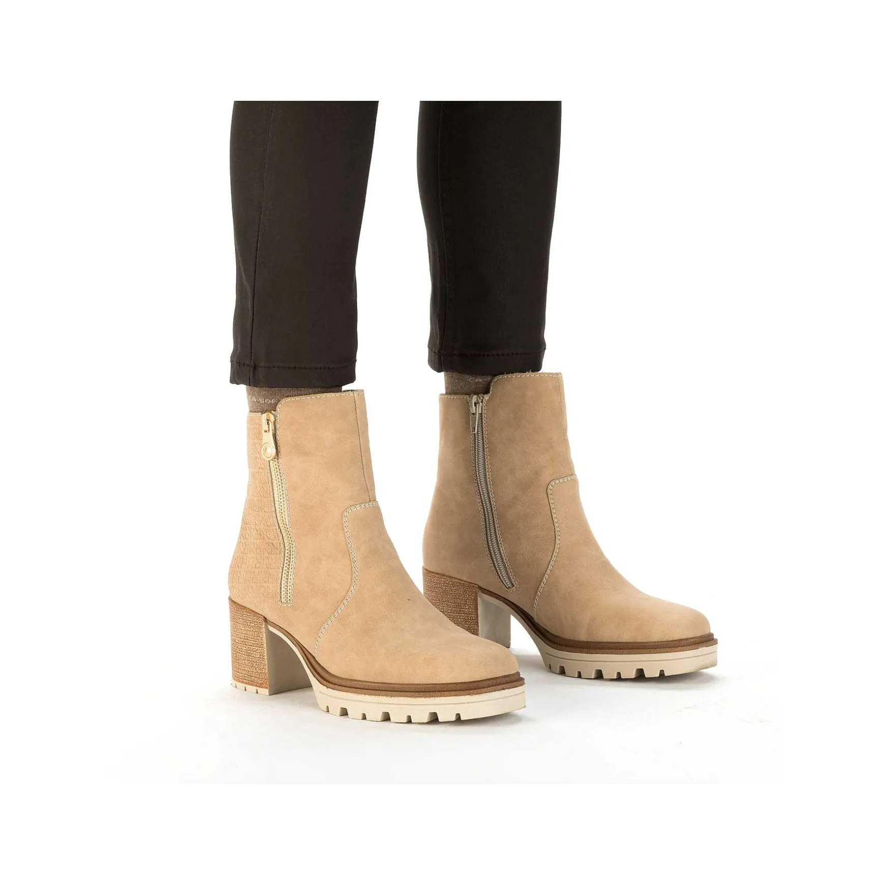 Rieker Ankelstøvler Til Kvinder I Sandbeige