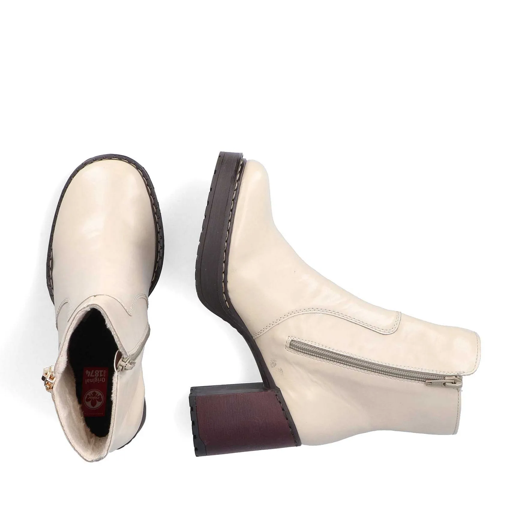 Rieker Ankelstøvler Til Kvinder Vanilje Beige-Sort