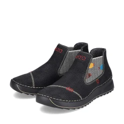 Rieker Chelsea-Støvler Til Kvinder Asfalt Sort-Multi