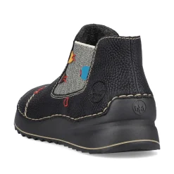 Rieker Chelsea-Støvler Til Kvinder Asfalt Sort-Multi