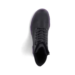 Rieker Dame Biker Støvler Nat Sort-Lilla