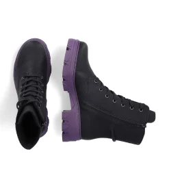 Rieker Dame Biker Støvler Nat Sort-Lilla