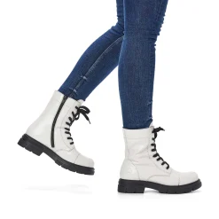 Rieker Dame Biker Støvler Ren Hvid