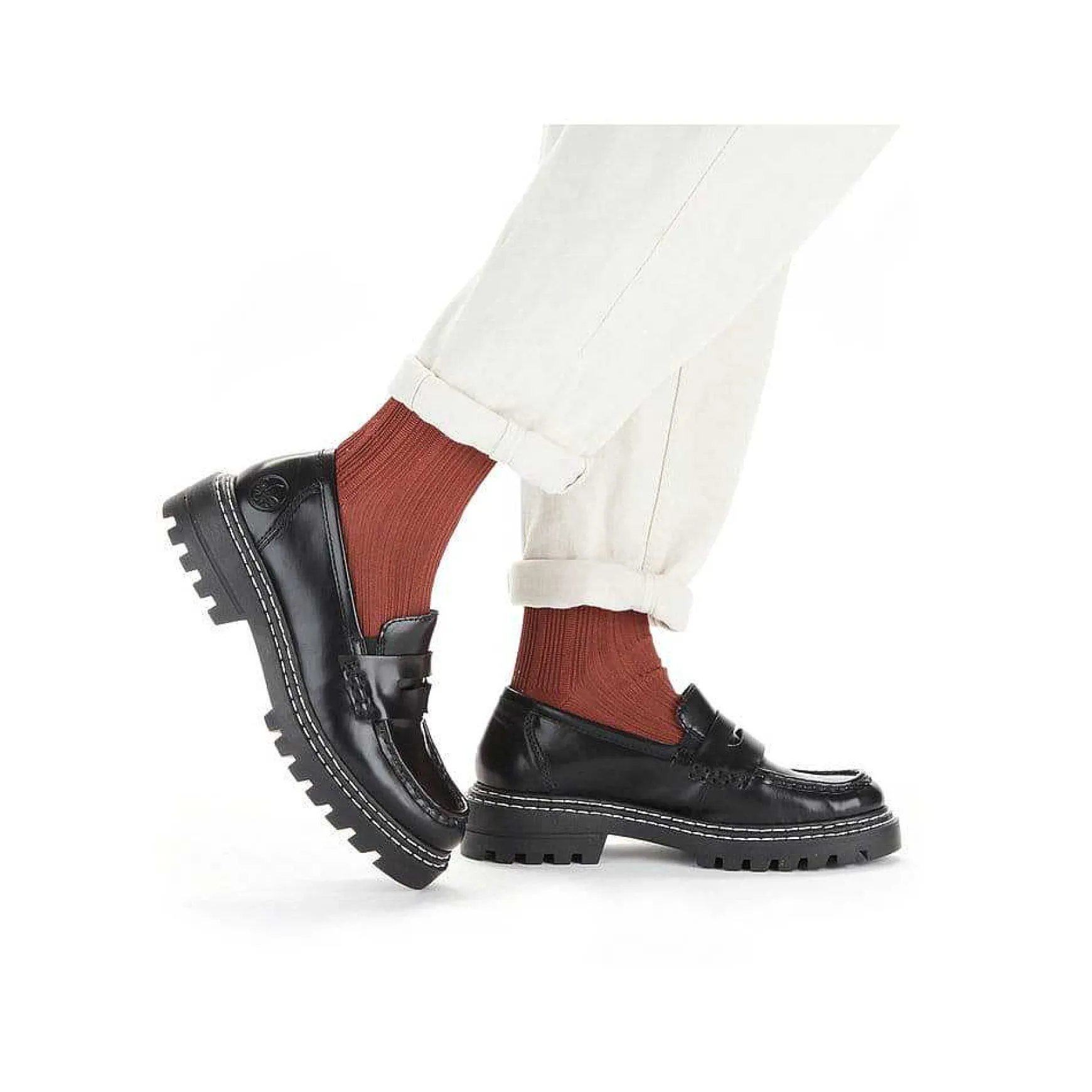 Rieker Dame Loafers Grafit Sort