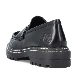 Rieker Dame Loafers Grafit Sort