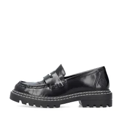 Rieker Dame Loafers Grafit Sort