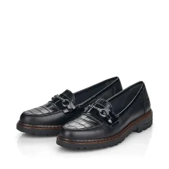Rieker Dame Loafers Grafit Sort