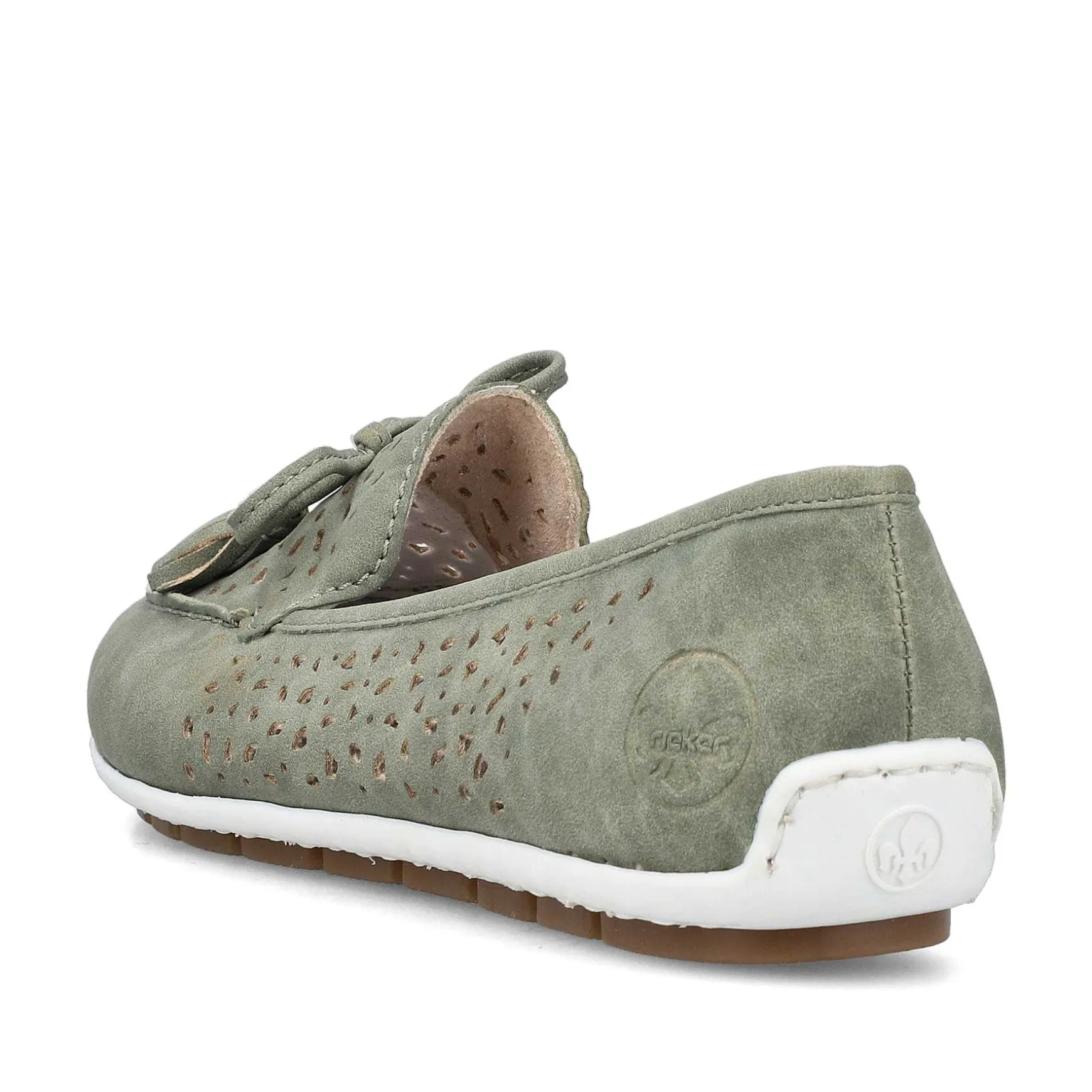 Rieker Dame Loafers Gron Gra
