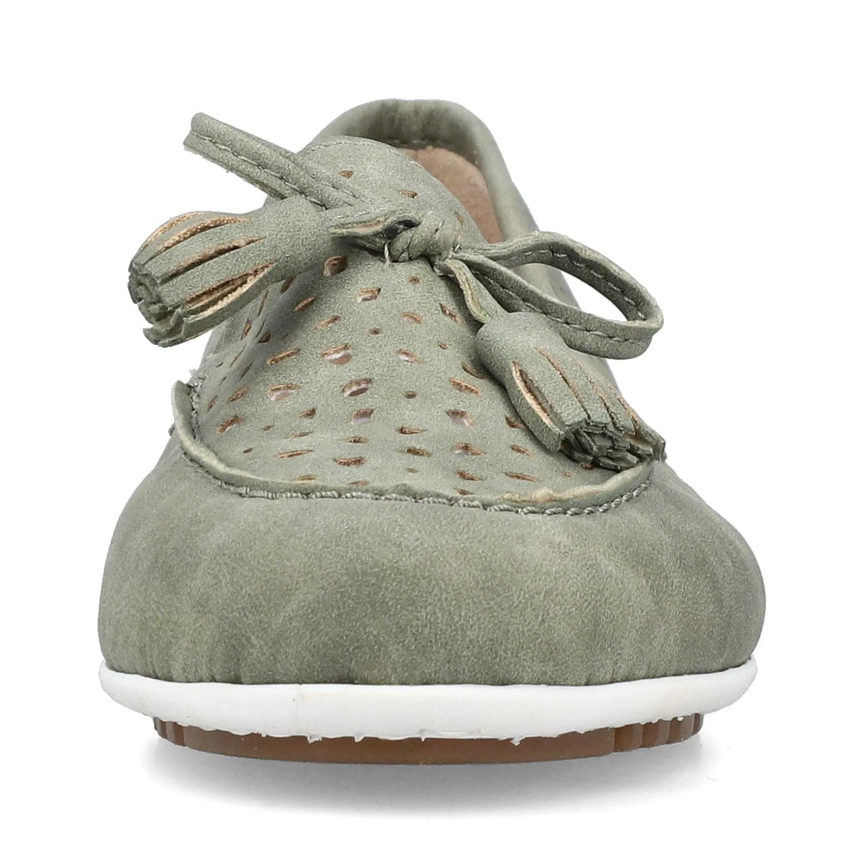 Rieker Dame Loafers Gron Gra