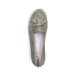 Rieker Dame Loafers Gron Gra