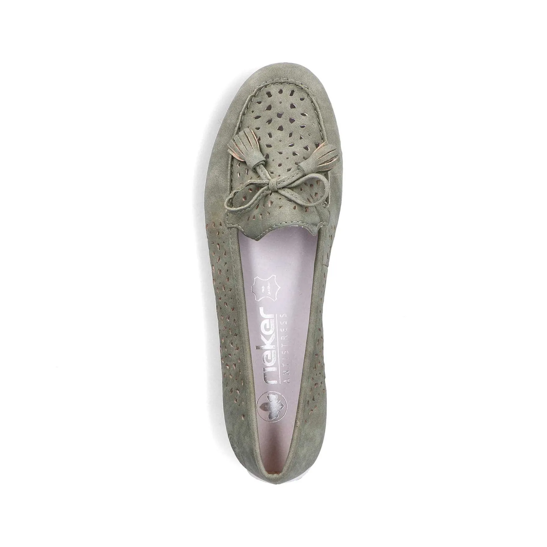 Rieker Dame Loafers Gron Gra