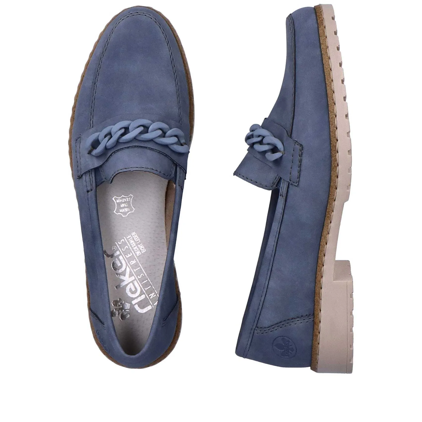 Rieker Dame Loafers Himmelbla
