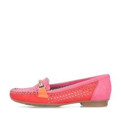 Rieker Dame Loafers Hindbaerrod