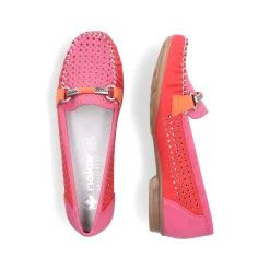 Rieker Dame Loafers Hindbaerrod