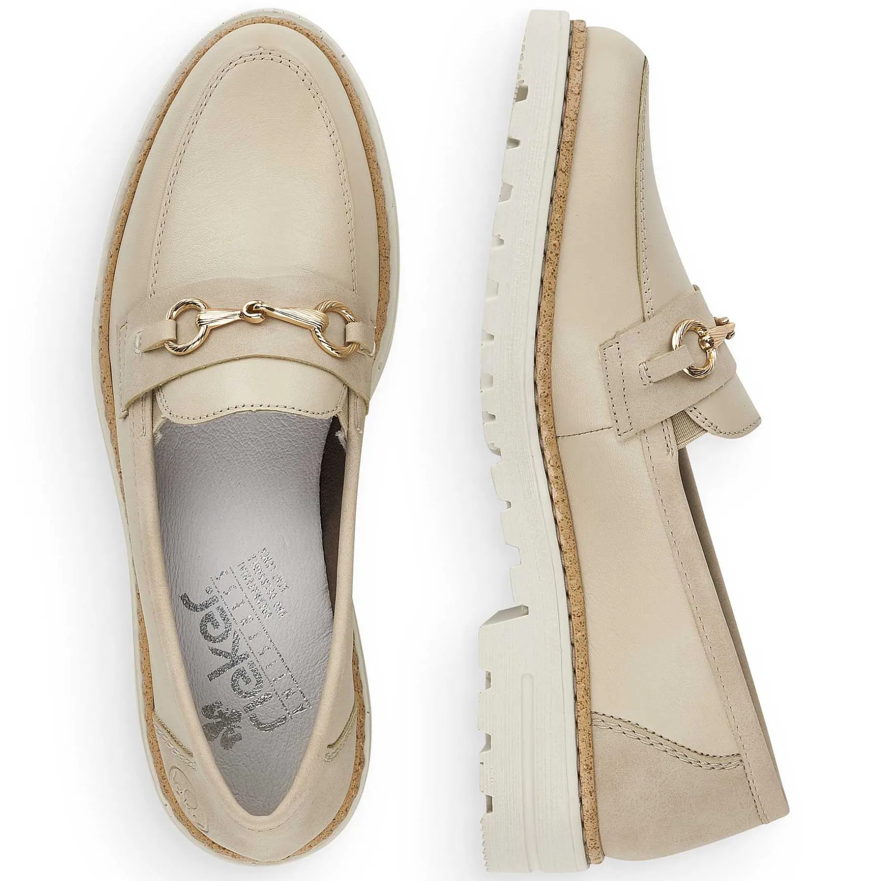 Rieker Dame Loafers Lys Beige