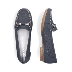 Rieker Dame Loafers Marinebla
