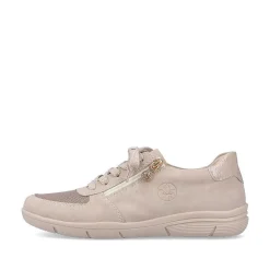 Rieker Dame Sneaker Lav Creme Beige