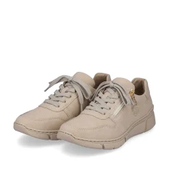 Rieker Dame Sneaker Lav Creme Beige