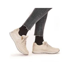 Rieker Dame Sneaker Lav Creme Hvid