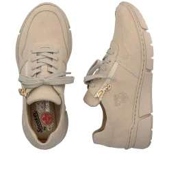 Rieker Dame Sneaker Lav Creme Beige