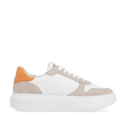 Rieker Dame Sneaker Lav Perle-Hvid Sand-Beige