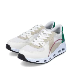 Rieker Dame Sneaker Lav Perle Hvid-Sand Beige