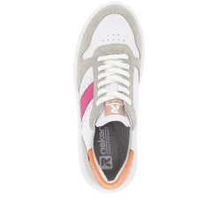Rieker Dame Sneaker Lav Perle-Hvid Sand-Beige