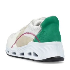 Rieker Dame Sneaker Lav Perle Hvid-Sand Beige