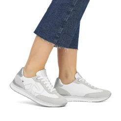 Rieker Dame Sneaker Lav Perle-Hvid Ler-Beige