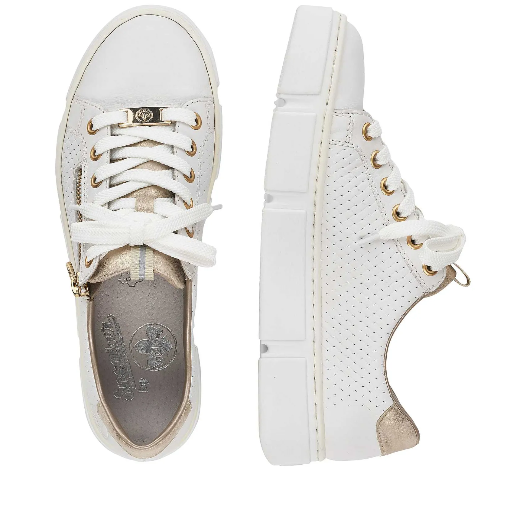 Rieker Dame Sneaker Lav Perle Hvid