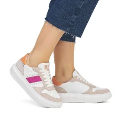 Rieker Dame Sneaker Lav Perle-Hvid Sand-Beige