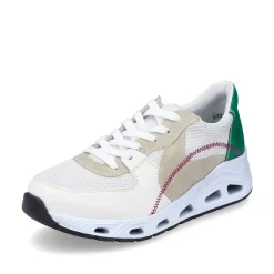 Rieker Dame Sneaker Lav Perle Hvid-Sand Beige