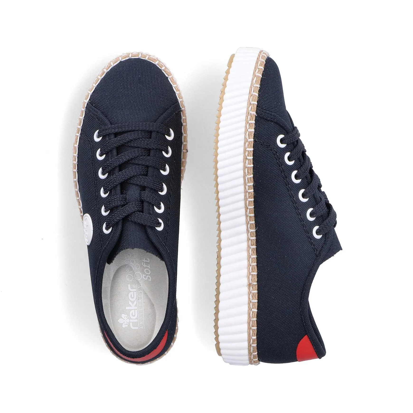 Rieker Dame Sneaker Lav Stal Bla