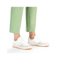 Rieker Dame Sneaker Lav Svane Hvid