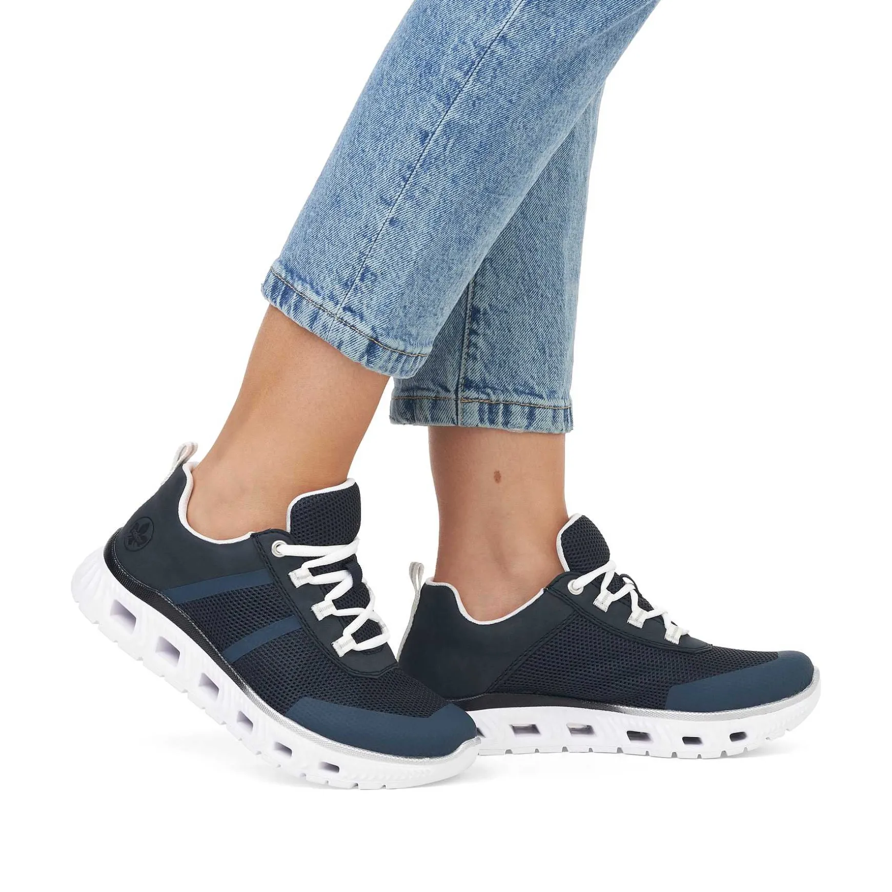 Rieker Dame Sneaker Lav Stal Bla