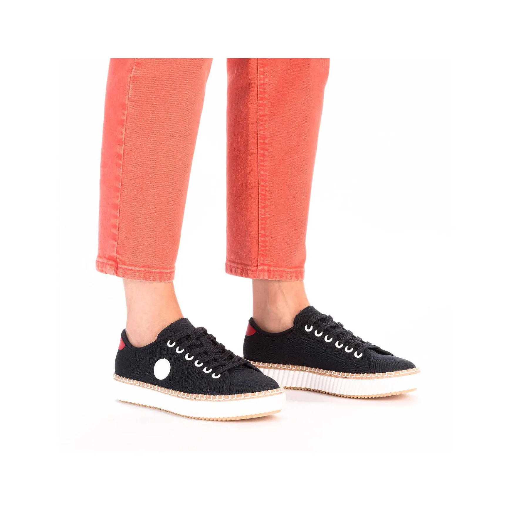 Rieker Dame Sneaker Lav Stal Bla