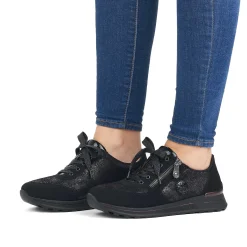 Rieker Dame Sneaker Low Night Sort