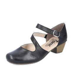 Rieker Damepumps Blank Sort