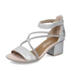 Rieker Damesandaler Med Stropper I Solv Metallic