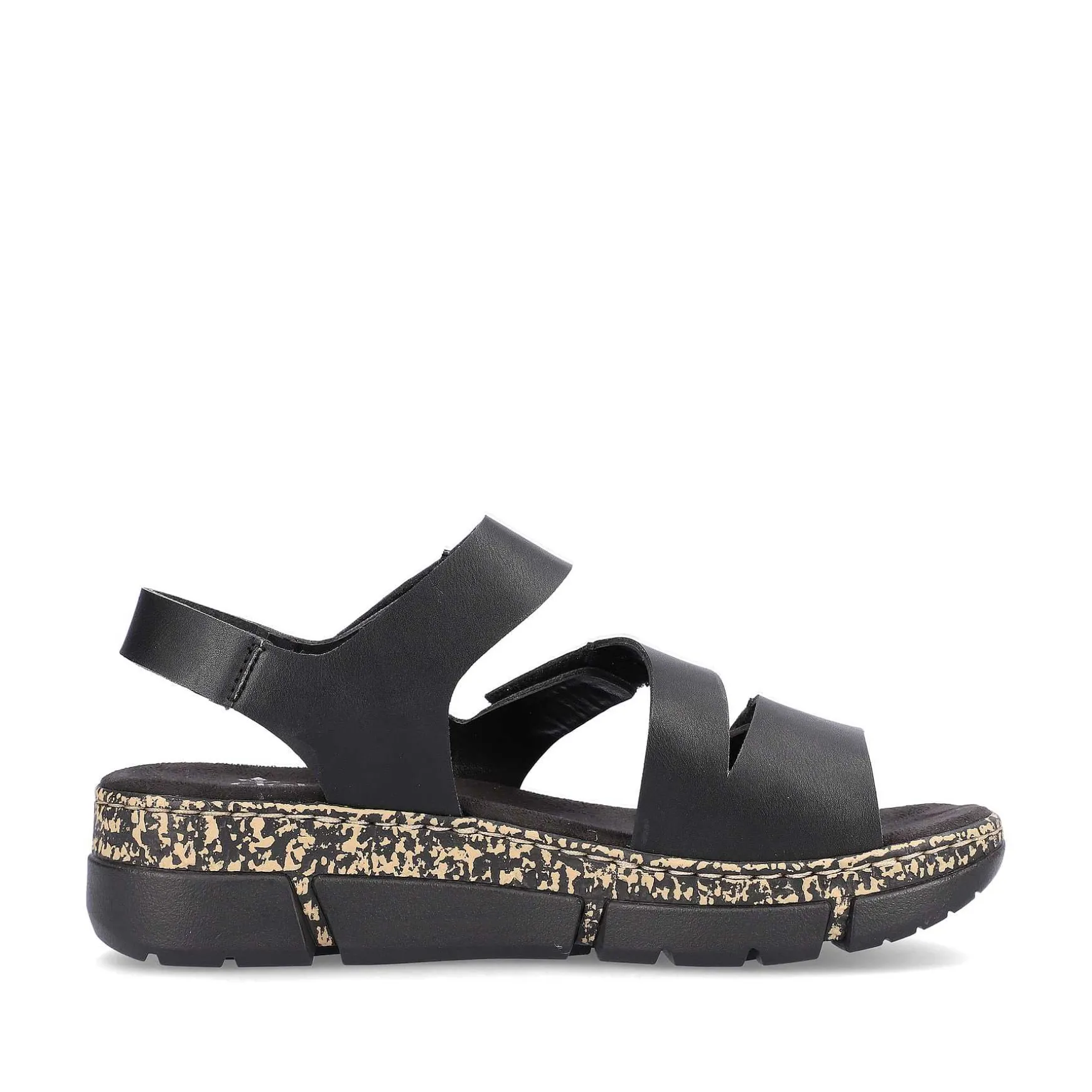 Rieker Damesandaler Med Stropper Asfalt Sort