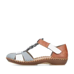 Rieker Damesandaler Med Stropper, Himmelbla-Noddebrune