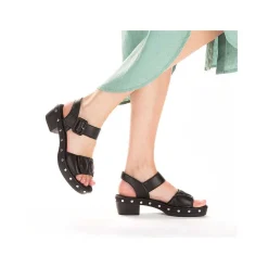 Rieker Damesandaler Med Stropper Asfalt Sort