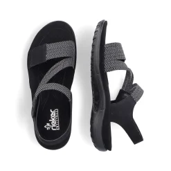 Rieker Damesandaler Med Stropper Asfalt Sort