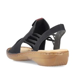 Rieker Damesandaler Med Stropper Asfalt Sort