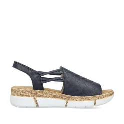 Rieker Damesandaler Med Stropper Marinebla
