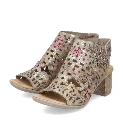 Rieker Damesandaler Med Stropper I Bronze Metallic