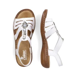 Rieker Damesandaler Med Stropper, Lilje Hvid