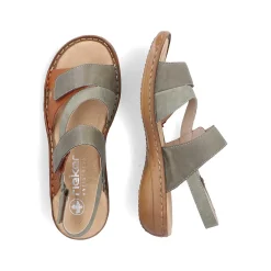 Rieker Damesandaler Med Stropper Gron Gra