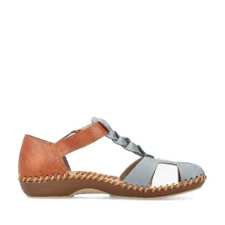 Rieker Damesandaler Med Stropper, Himmelbla-Noddebrune