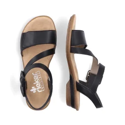 Rieker Damesandaler Med Stropper, Nat Sorte